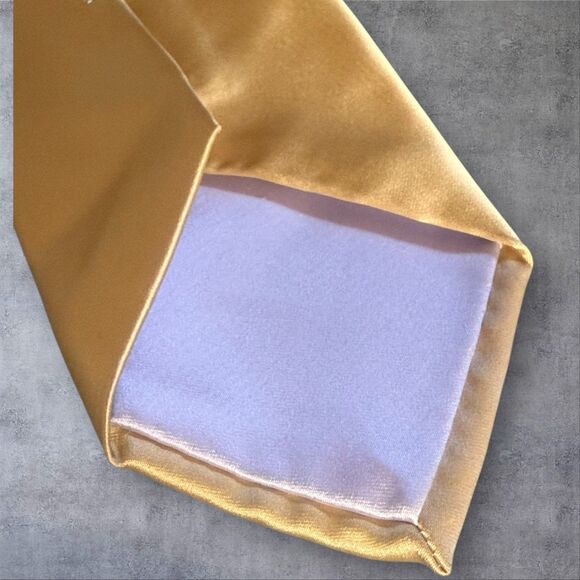 Vintage Gold Satin Tie Wedding, Prom, Formal Handmade Necktie Old Money Elegant - Picture 7 of 9